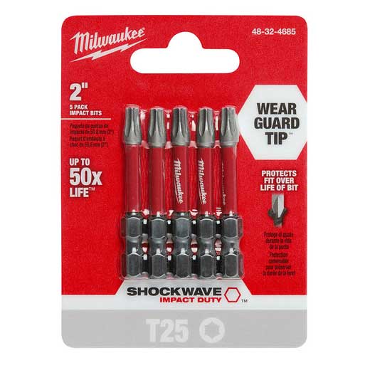 Main 2 - MILWAUKEE:2"POWER BIT TORX T25
5PK -
