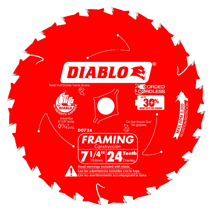 Main 1 - FREUD: DIABLO 7 1/4" X 24T
FRAMING -