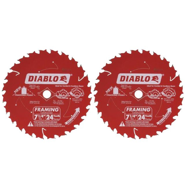 Main 1 - FREUD DIABLO 7-1/4"X24 TOOTH
DEMO DEMON FRAMING/DEMO 2PAK -